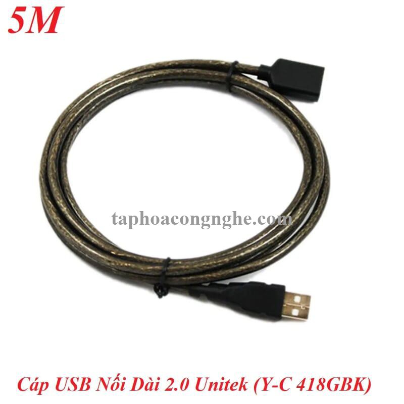 Unitek 95544 Y-C418GBK 2.0 5M Cáp Usb Nối Dài bọc chống nhiễu 30095544